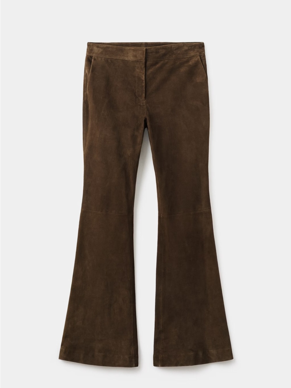 Mango Dark Brown Suede Flared Pants